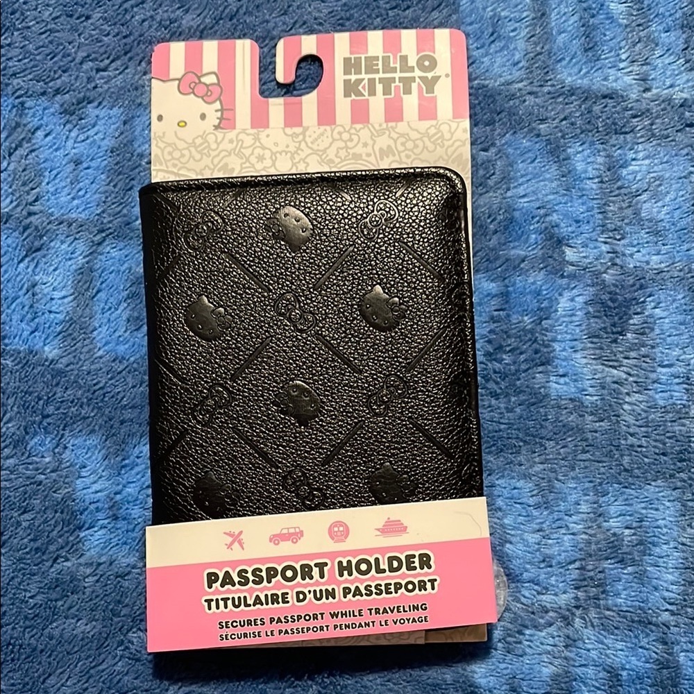 Hello Kitty Embossed Black Passport Cover
